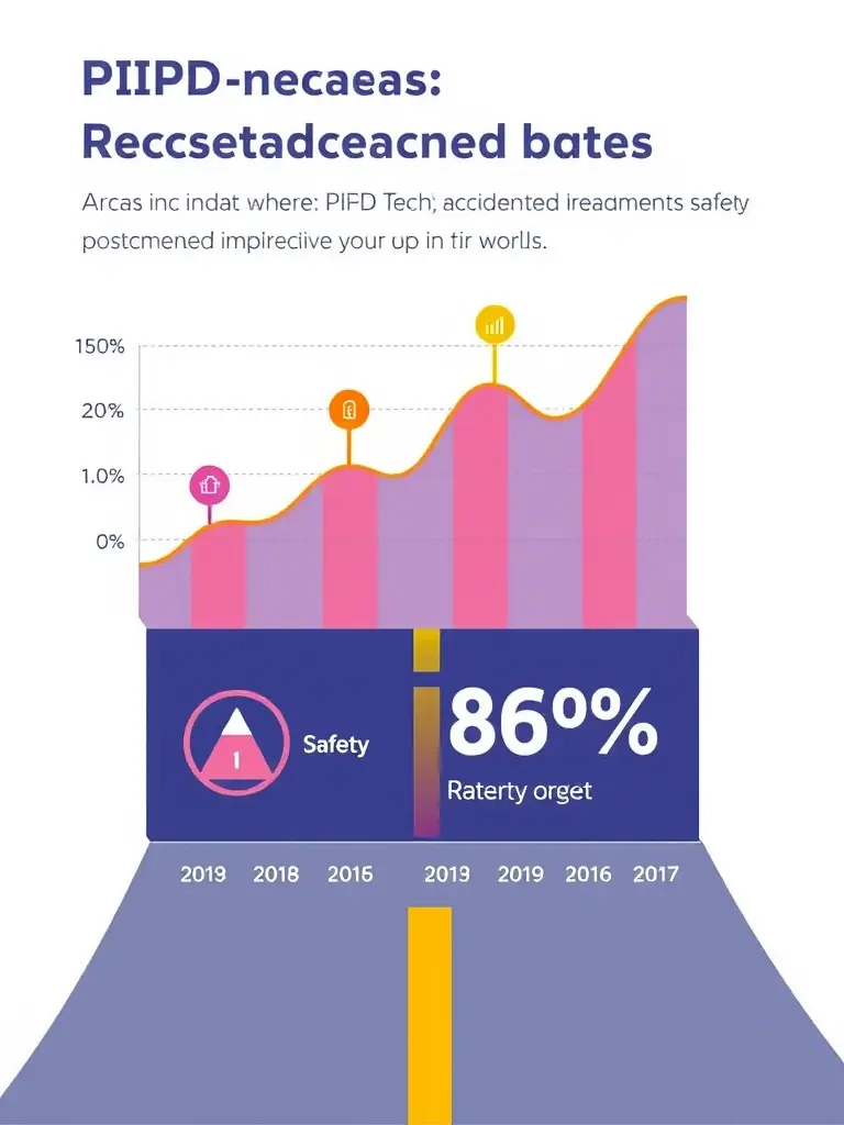 A graphic illustrating the reduction in accident rates in areas where PIFD Tech's system is implemented, demonstrating the positive impact on road safety.