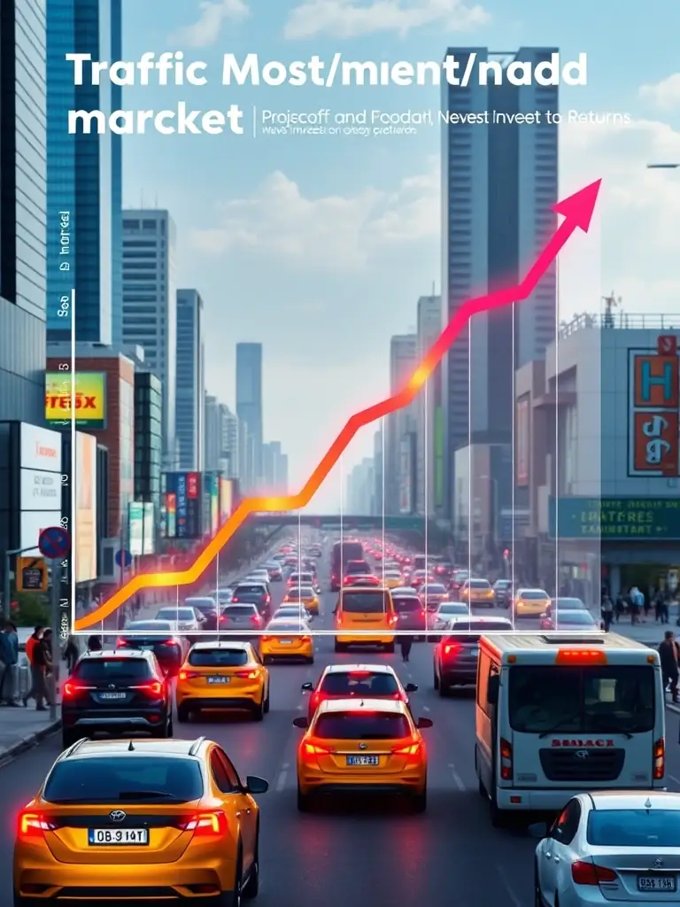 A graph showing the projected growth of the traffic monitoring market, highlighting the potential for high returns on investment in PIFD Tech.